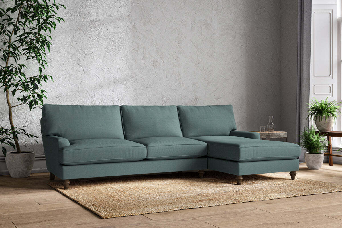 Marri Grand Right Hand Chaise Sofa - Recycled Cotton Airforce - Image 2