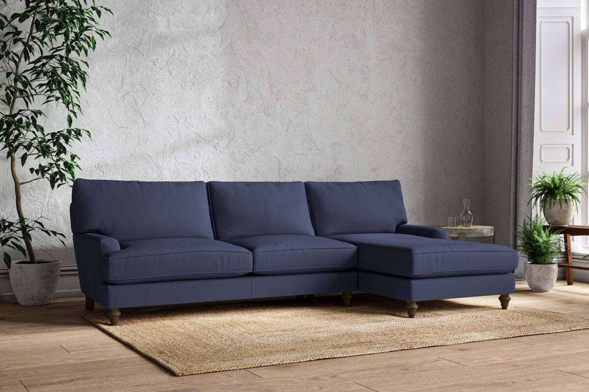 Marri Grand Right Hand Chaise Sofa - Recycled Cotton Navy - Image 2