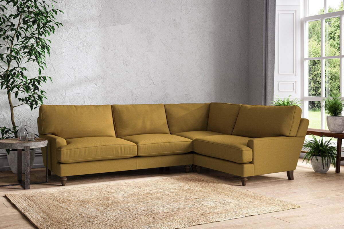 Marri Grand Right Hand Corner Sofa - Recycled Cotton Ochre - Image 2
