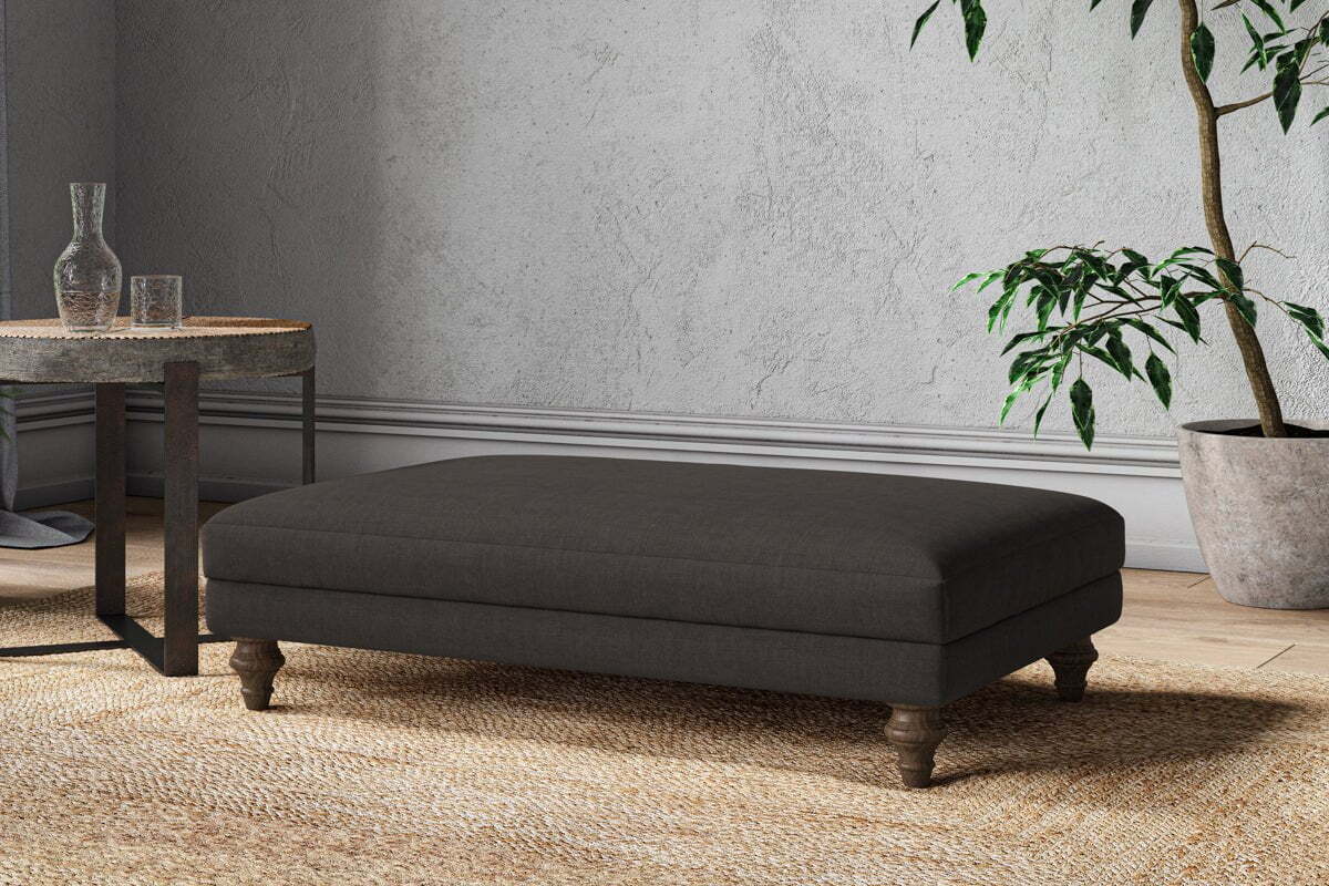 Marri Large Footstool - Brera Linen Espresso - Image 2
