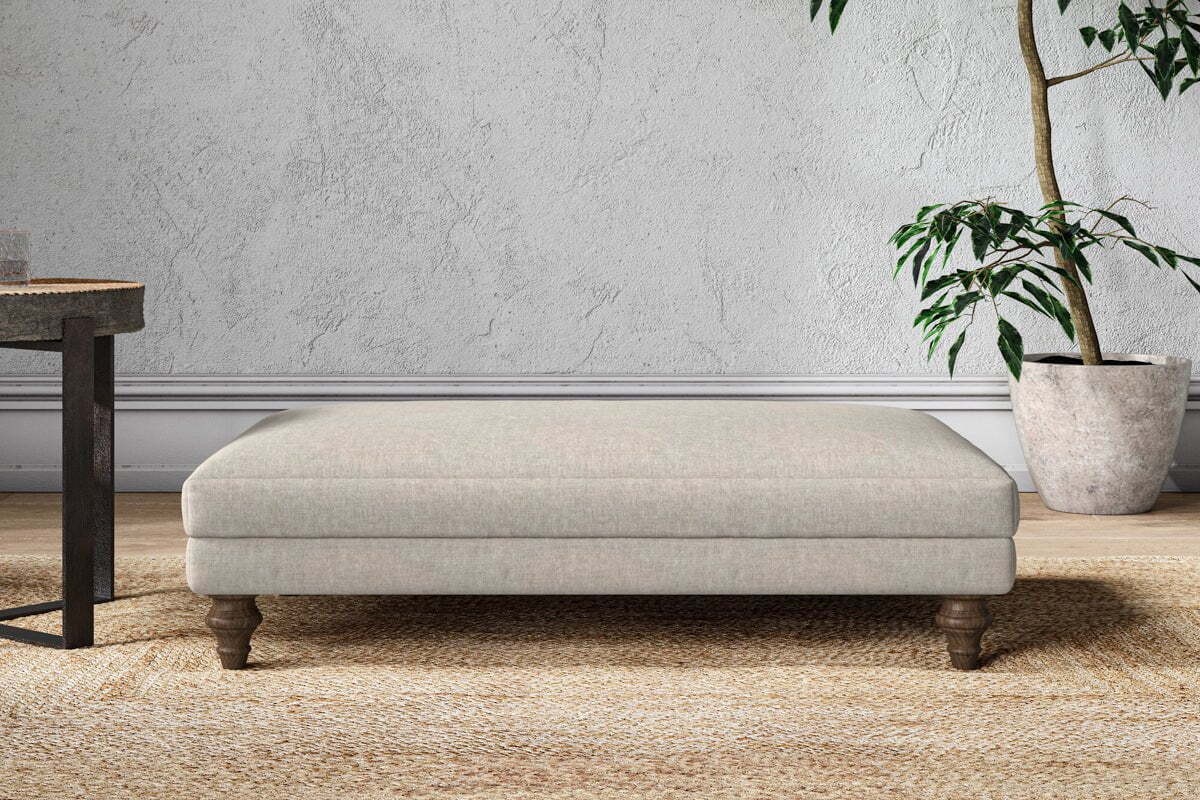 Marri Large Footstool - Brera Linen Natural - Image 2