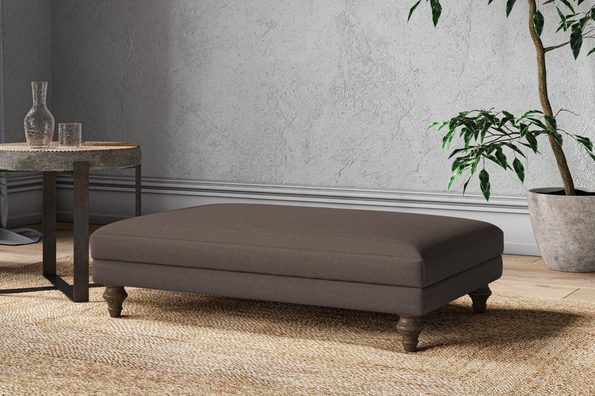 Marri Large Footstool - Recycled Cotton Mocha - Image 2