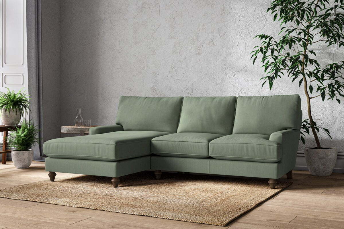 Marri Large Left Hand Chaise Sofa - Brera Linen Jade - Image 2