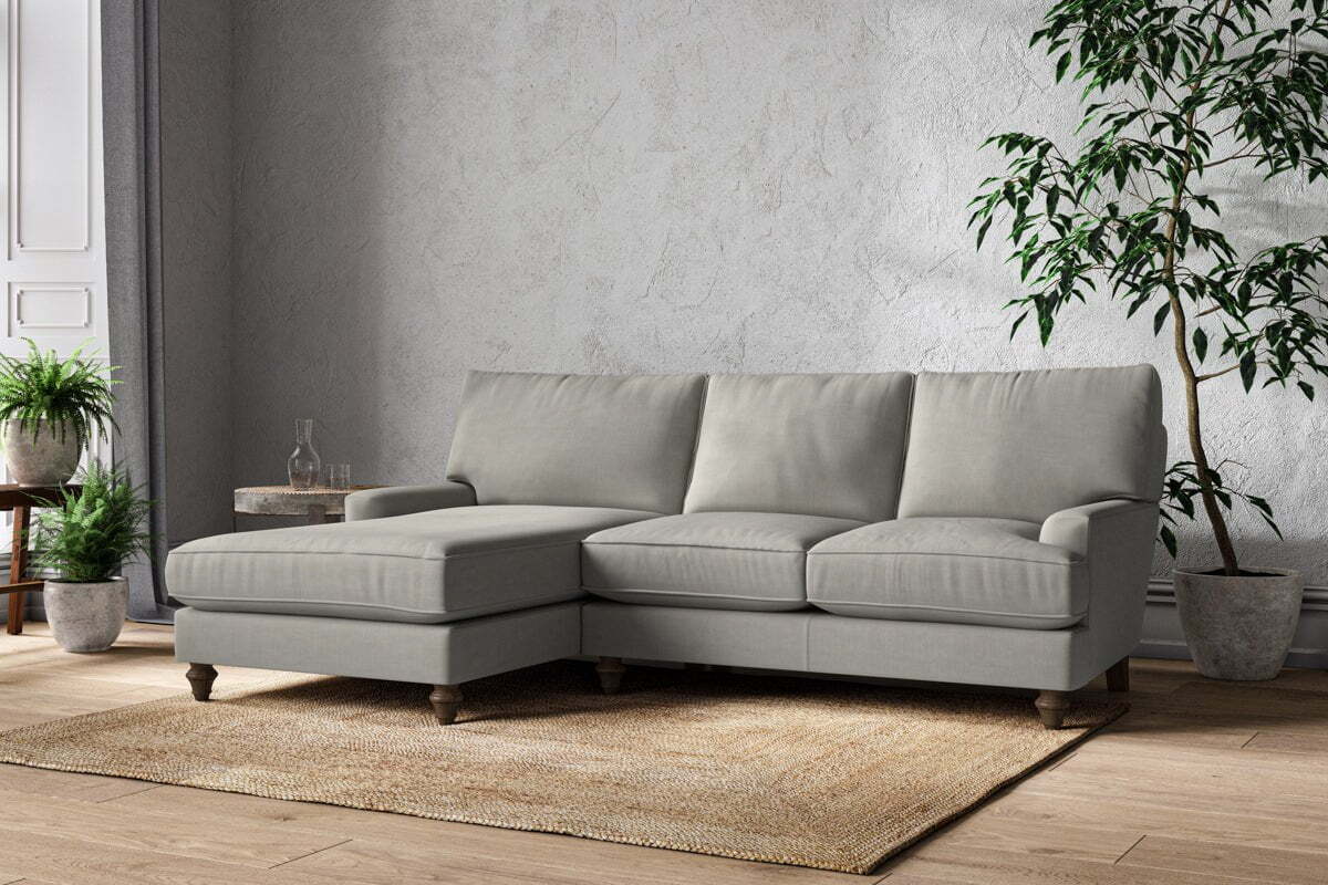 Marri Large Left Hand Chaise Sofa - Brera Linen Smoke - Image 2