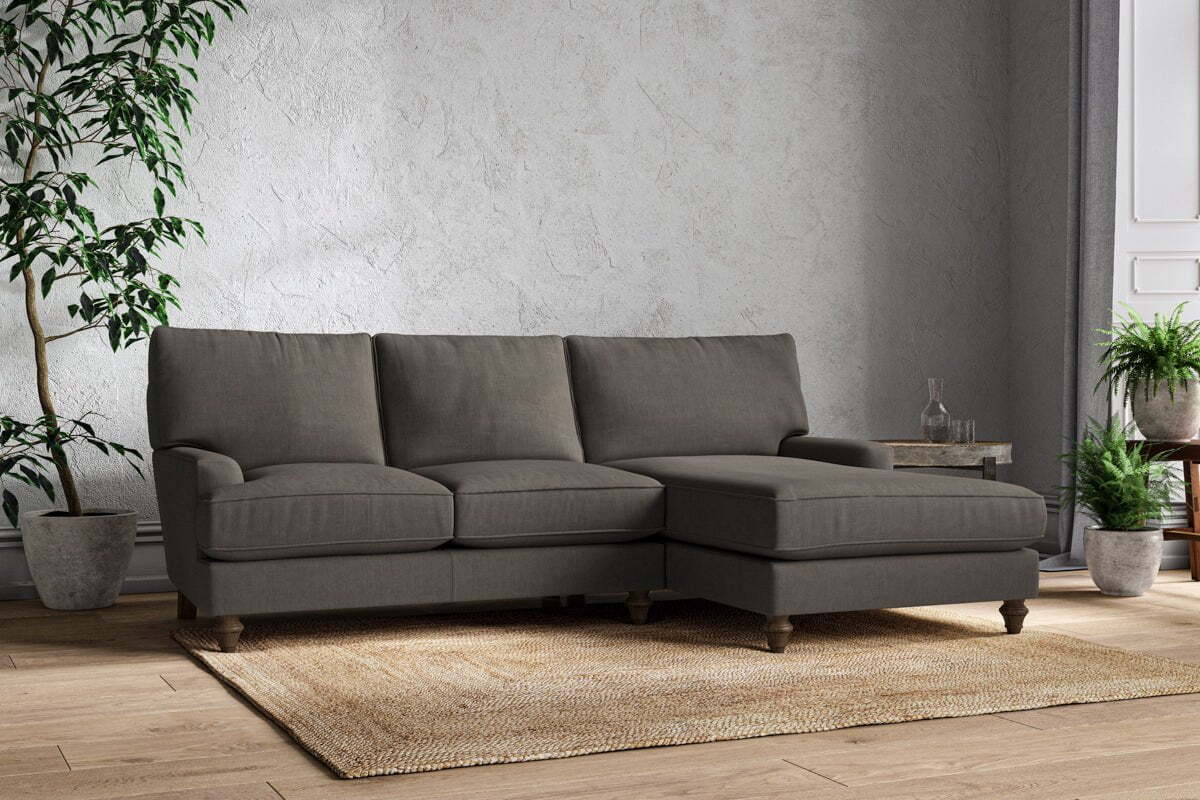 Marri Large Right Hand Chaise Sofa - Brera Linen Granite - Image 2
