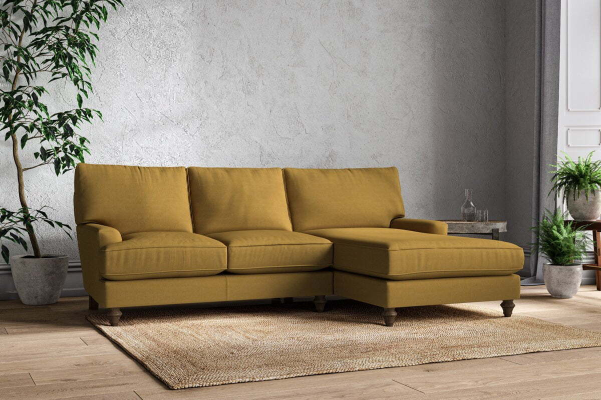 Marri Large Right Hand Chaise Sofa - Recycled Cotton Ochre - Image 2