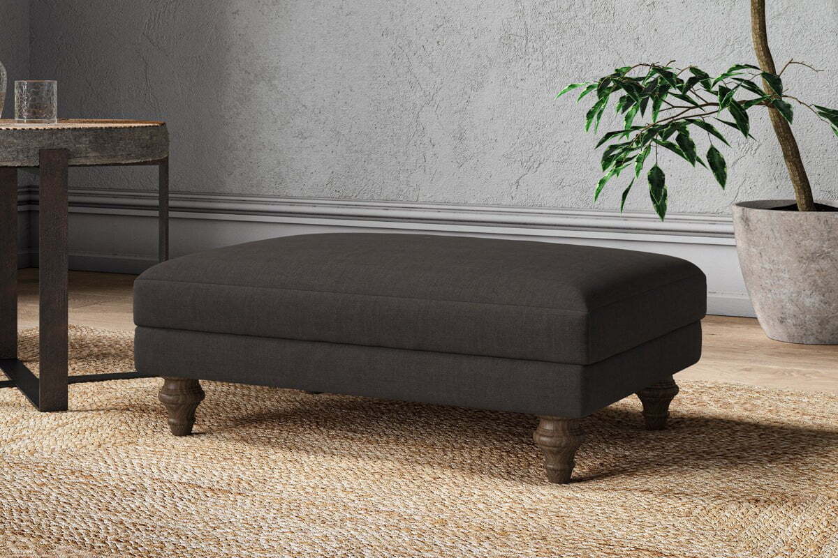 Marri Medium Footstool - Brera Linen Espresso - Image 2