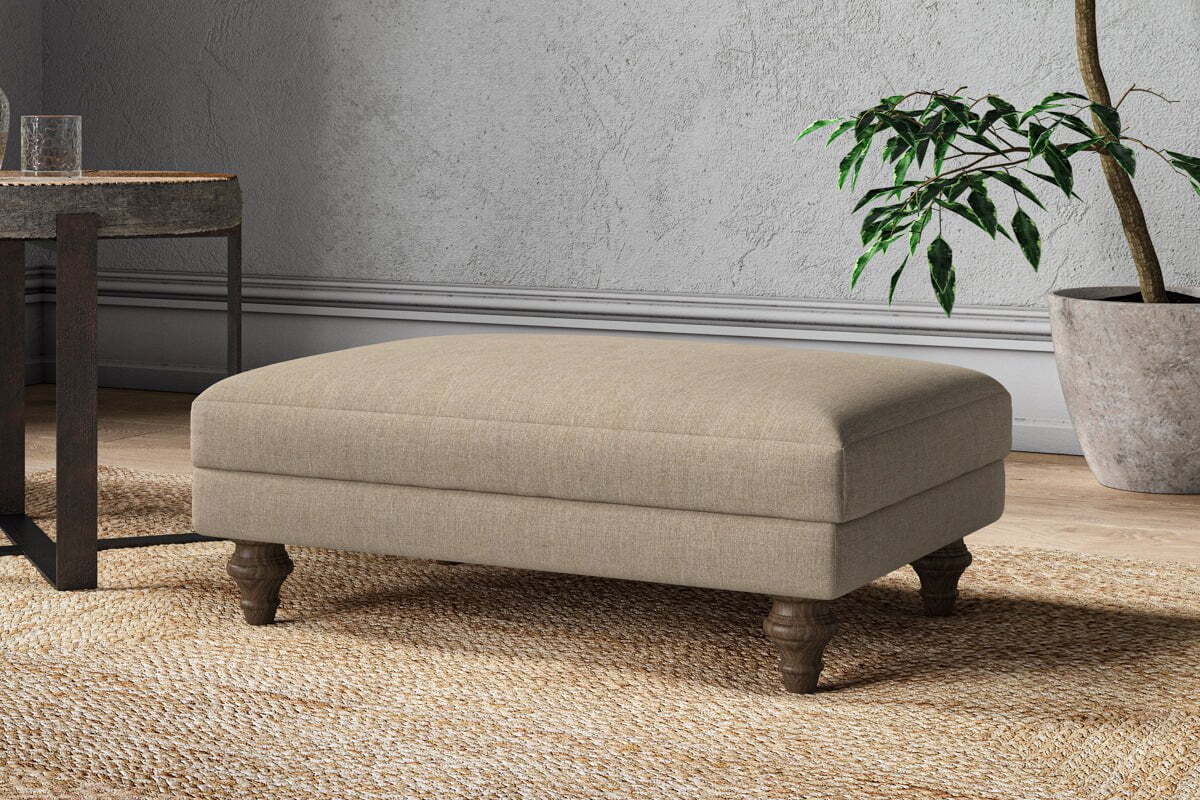 Marri Medium Footstool - Brera Linen Pebble - Image 2