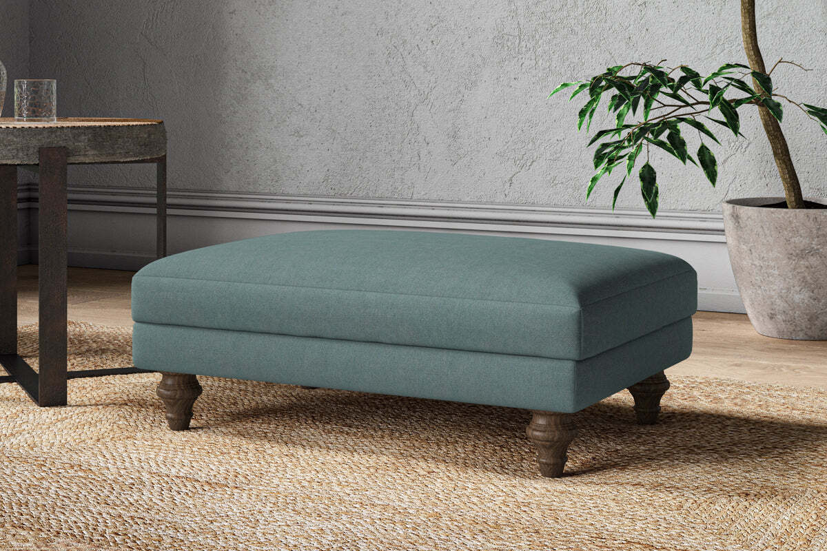 Marri Medium Footstool - Recycled Cotton Airforce - Image 2