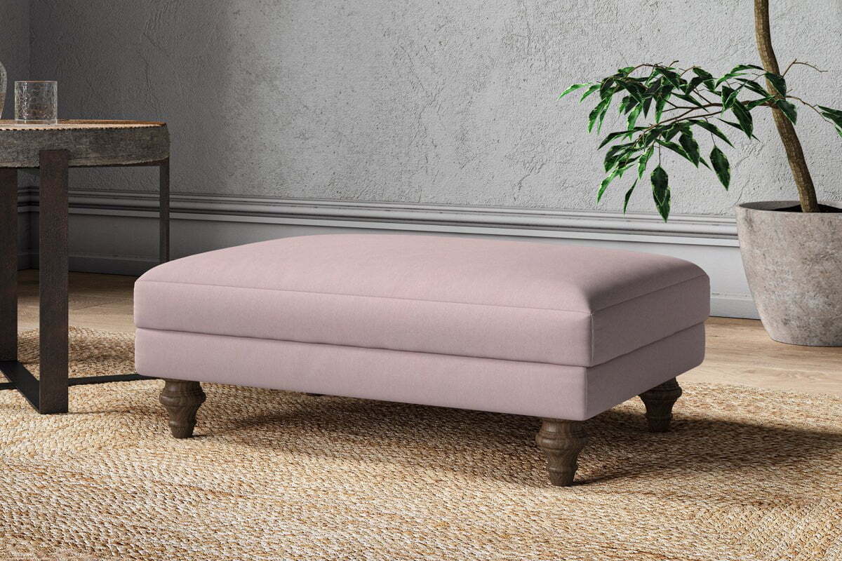 Marri Medium Footstool - Recycled Cotton Lavender - Image 2