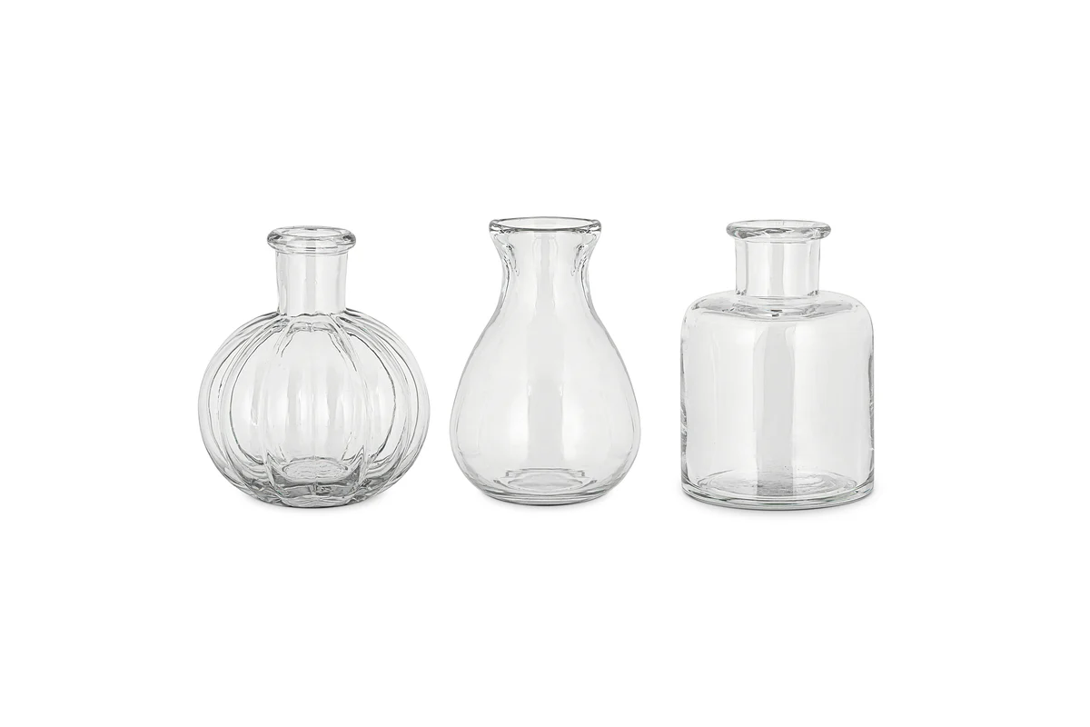 Mayumi Recycled Glass Bud Vases - Clear (Set of 3) - Image 6
