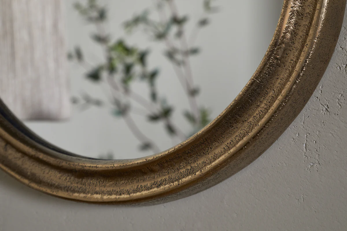 Mbwa Oval Mirror - Antique Brass - Image 4