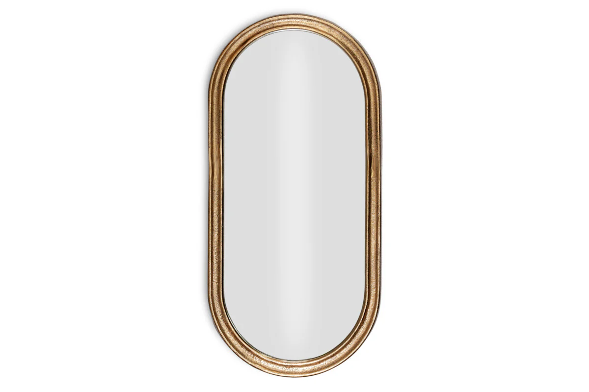 Mbwa Oval Mirror - Antique Brass - Image 5