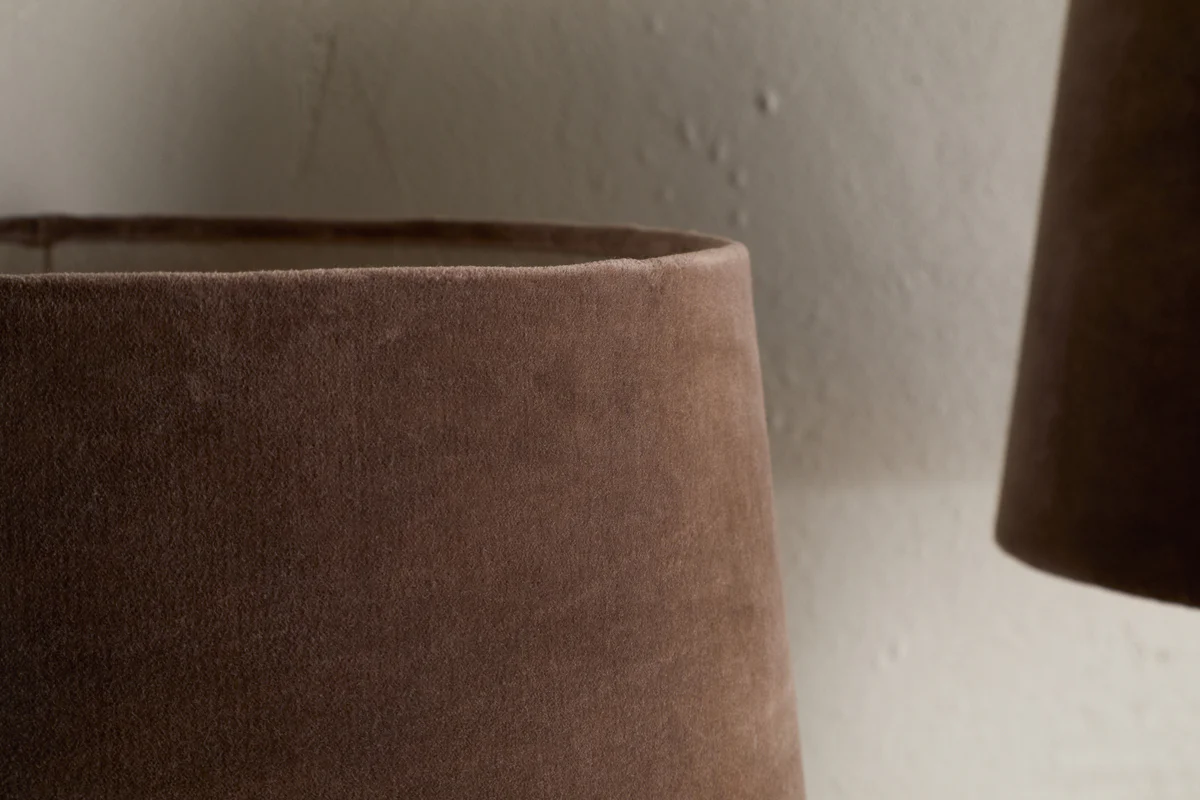 Mendai Velvet & Linen Lampshade - Mocha - Image 4
