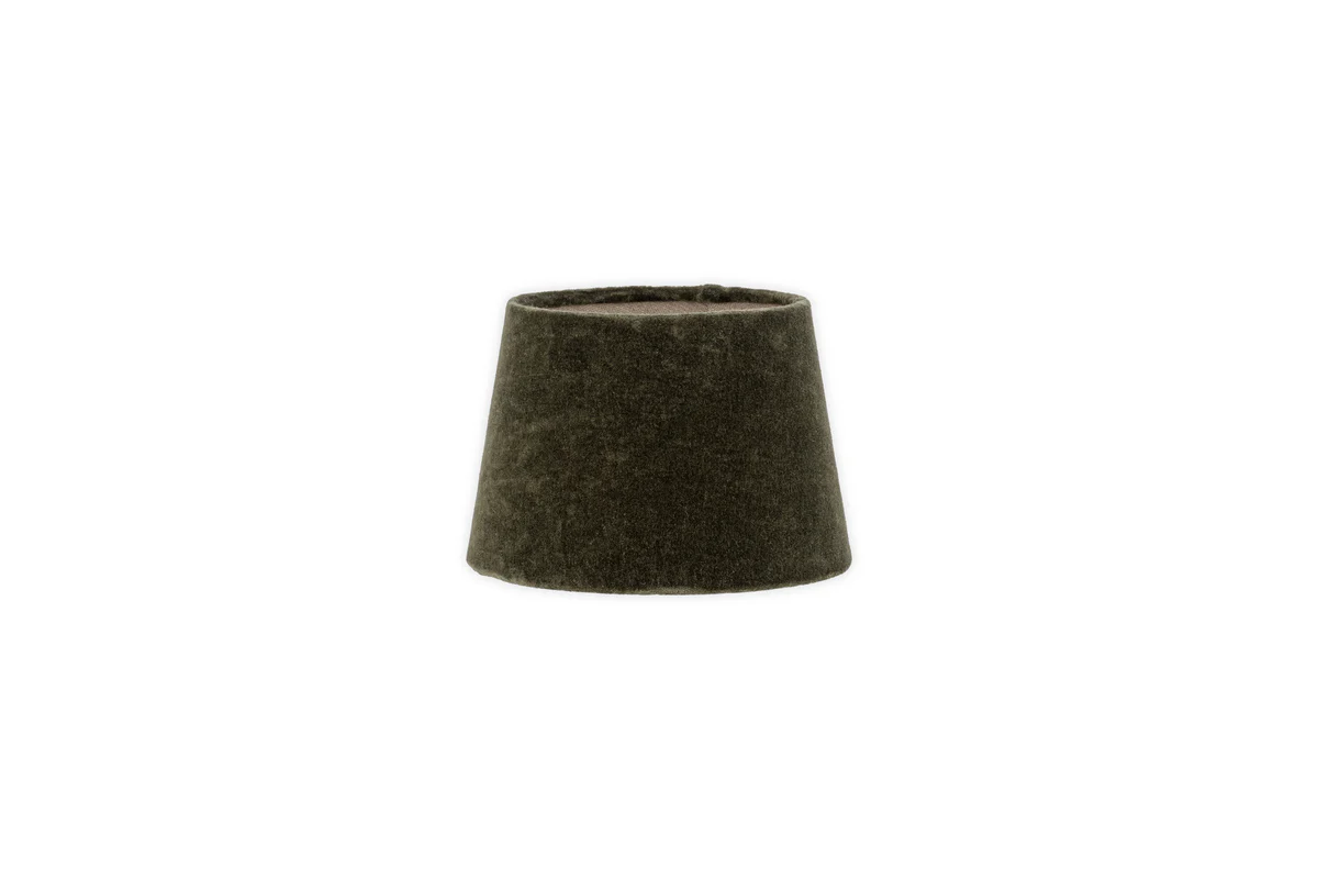 Mendai Velvet & Linen Lampshade - Moss Green - Image 7