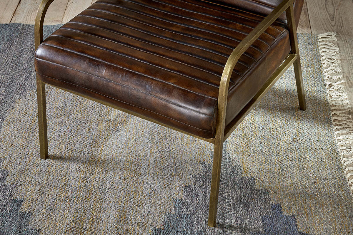 Mirai Ribbed Leather Armchair - Image 4