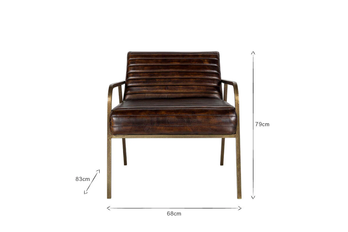 Mirai Ribbed Leather Armchair - Image 8