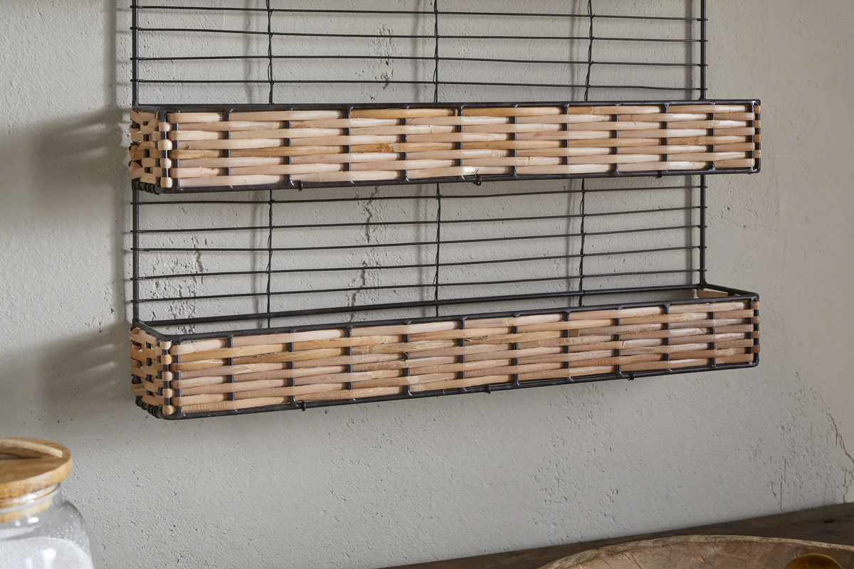 Montali Iron & Rattan Spice Rack - Natural - Image 3