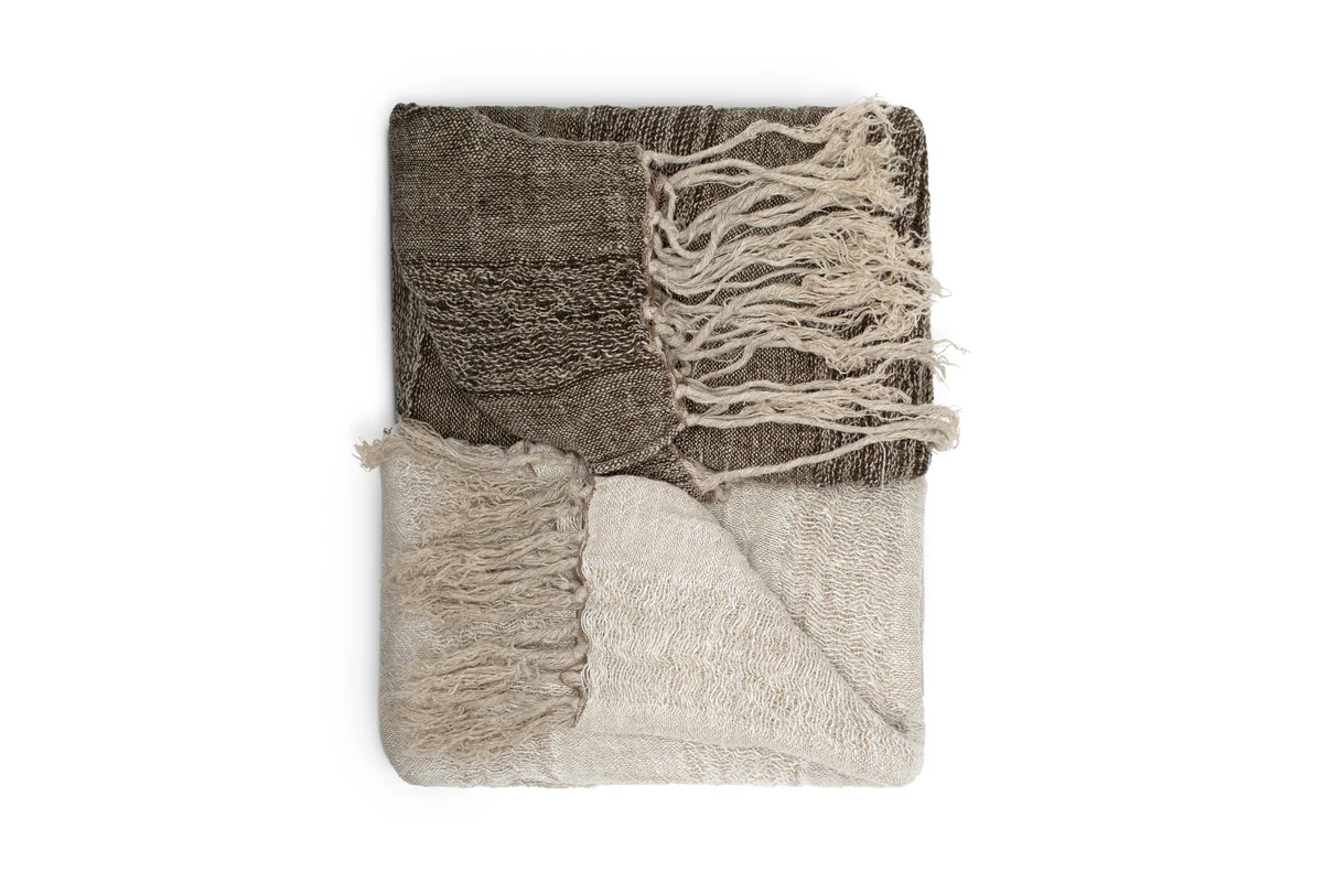 Munir Linen Throw - Charcoal - Image 5