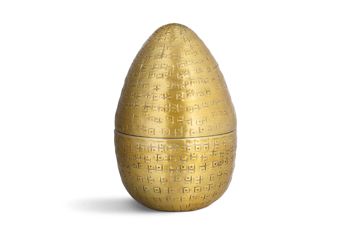 Mutti Hammered Opening Egg - Antique Brass - Image 5