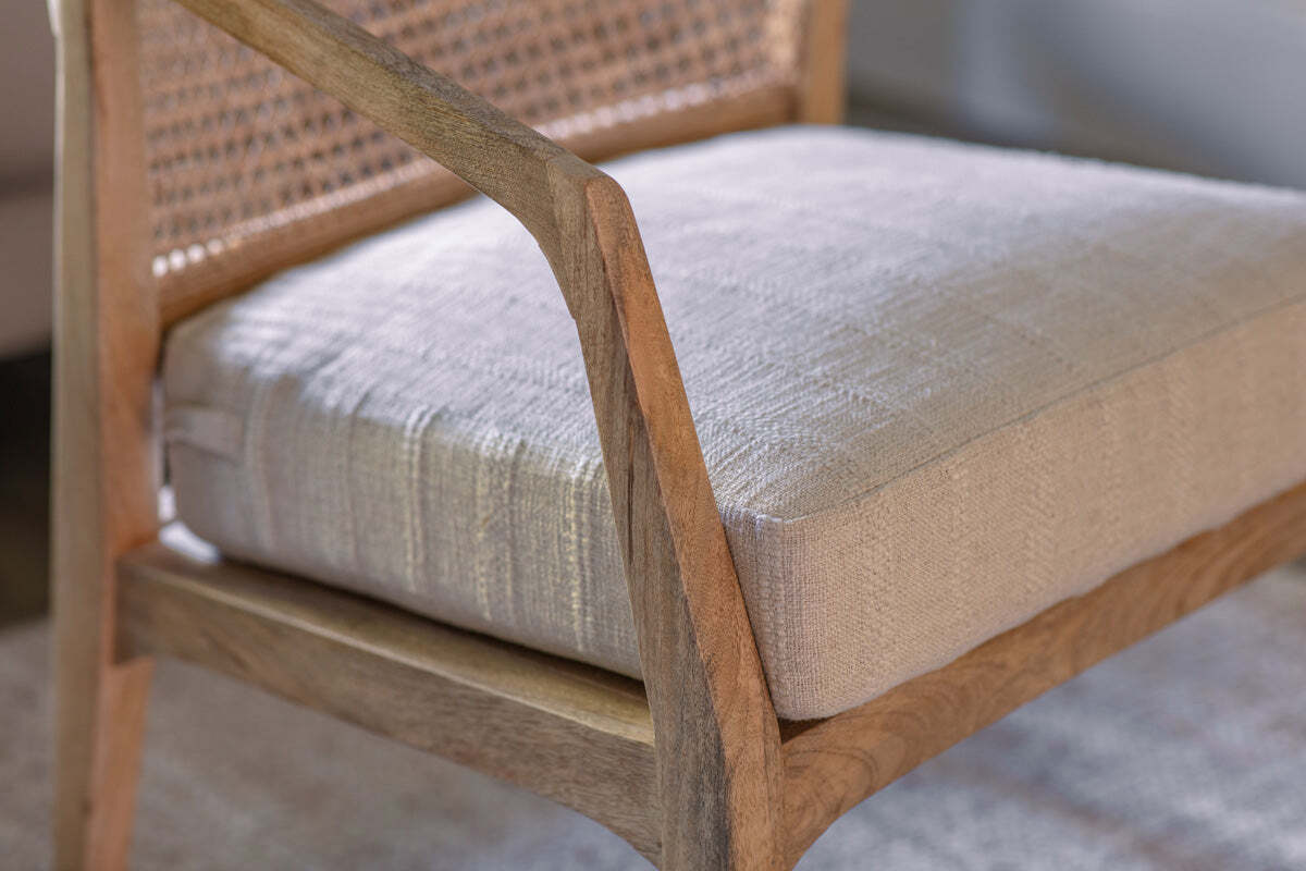 Nabhi Mango Wood & Cane Occasional Chair - Natural - Image 5