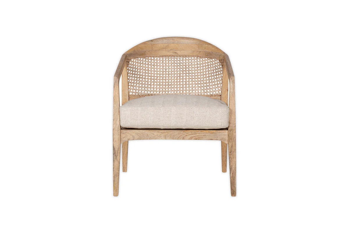 Nabhi Mango Wood & Cane Occasional Chair - Natural - Image 8
