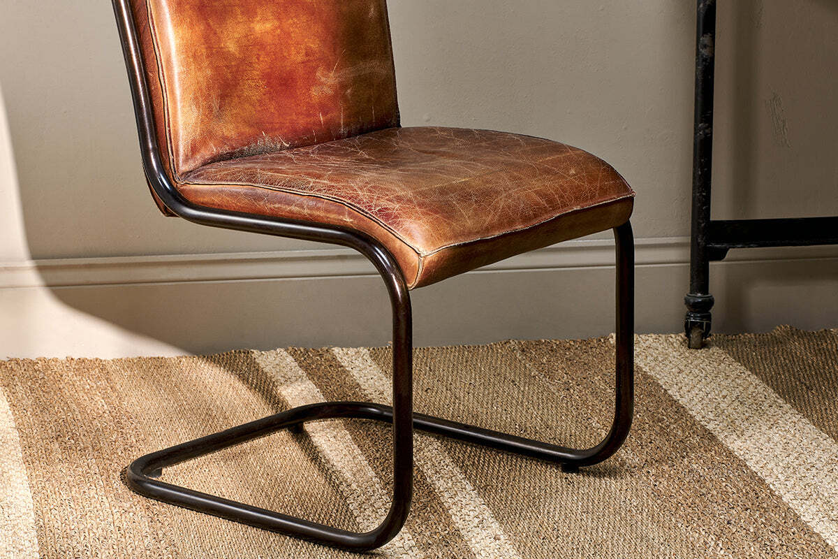 Narwana Leather Desk Chair - Aged Tan - Image 3