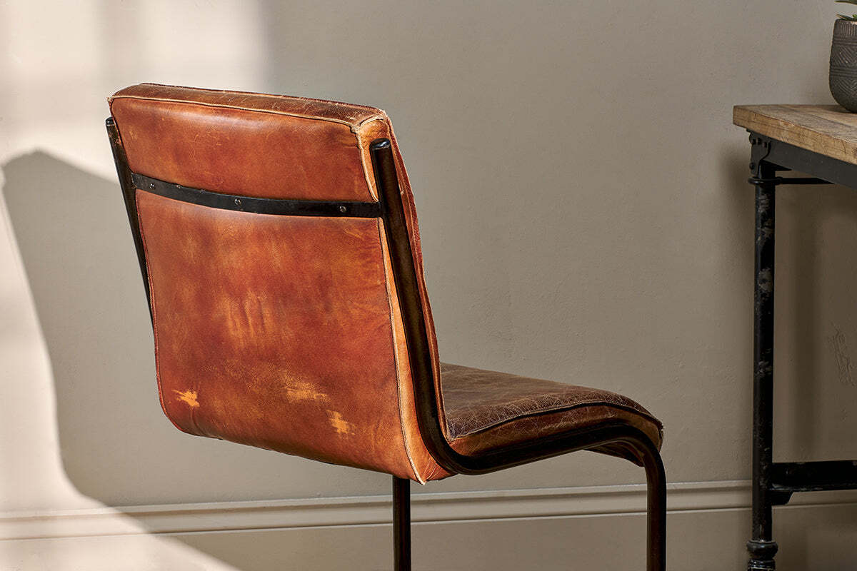 Narwana Leather Desk Chair - Aged Tan - Image 4