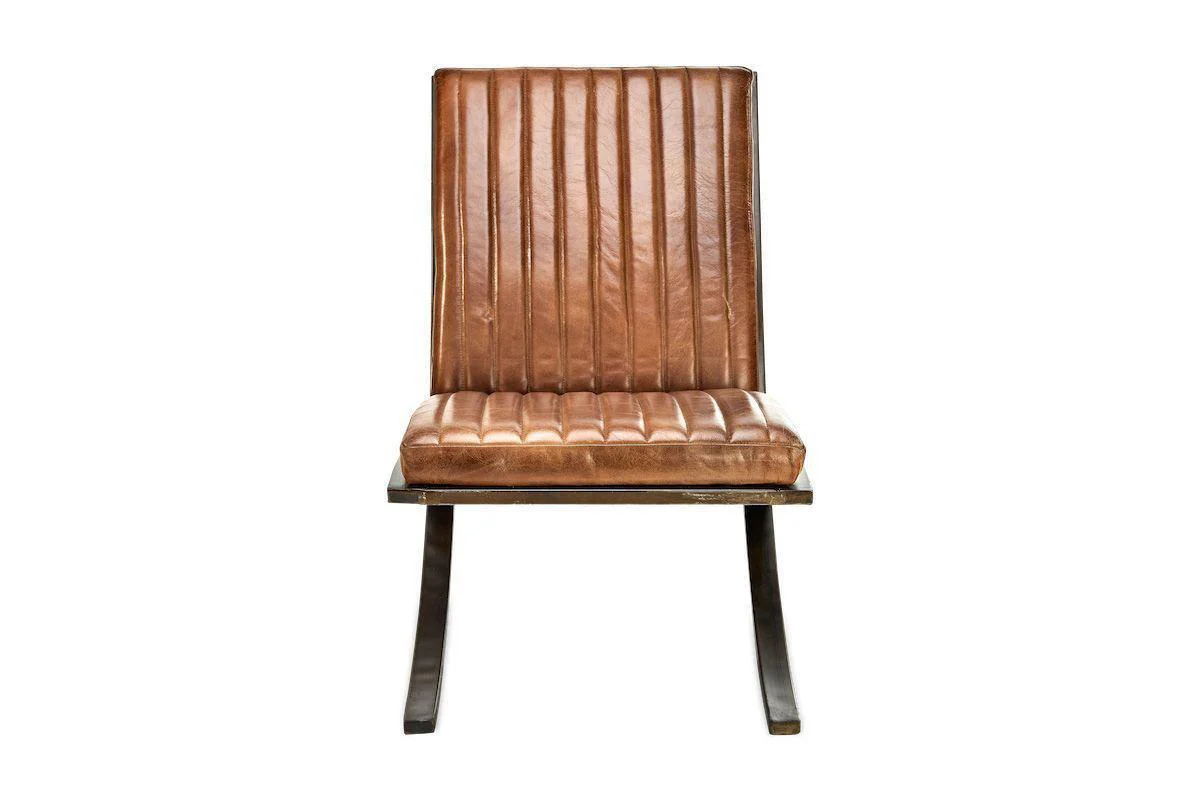 Narwana Ribbed Leather Lounger - Aged Tan - Image 8