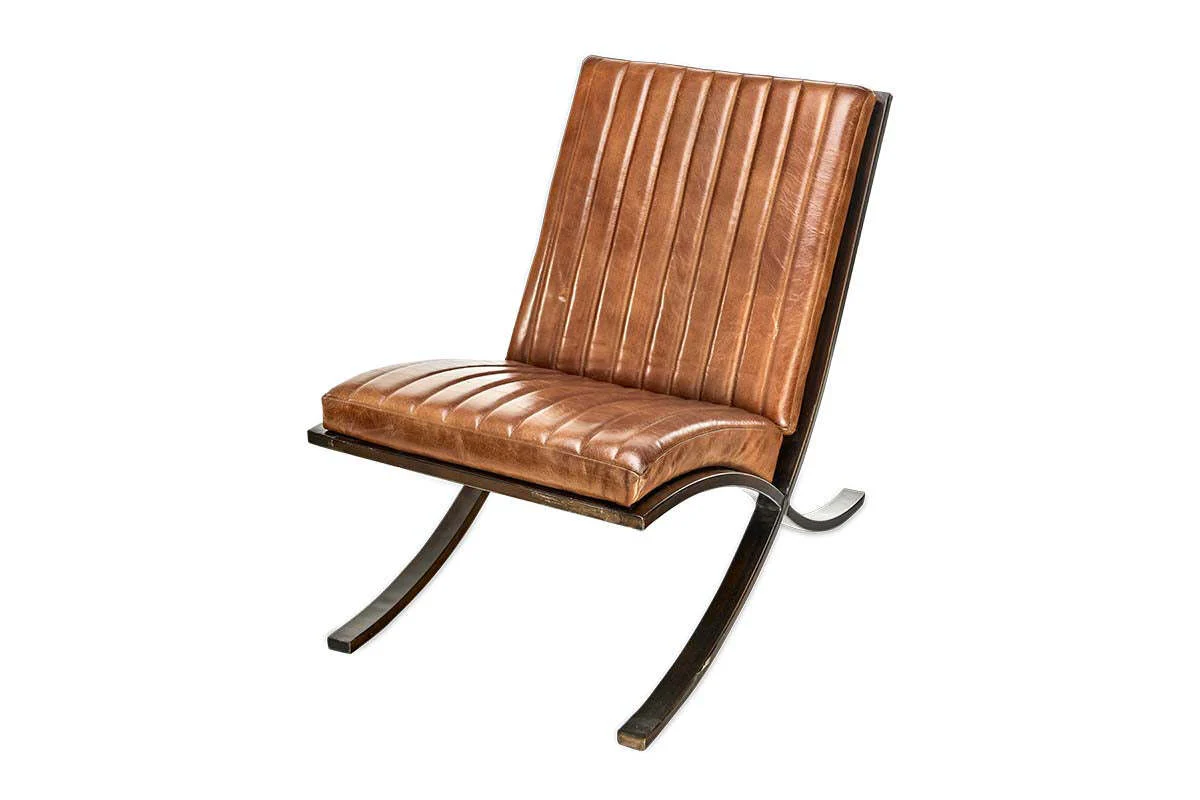 Narwana Ribbed Leather Lounger - Aged Tan - Image 9
