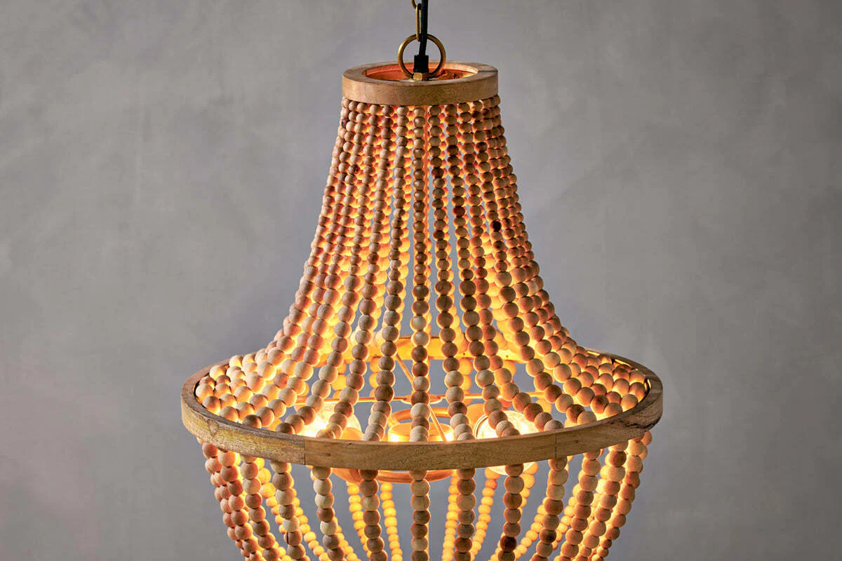 Neela Mango Wood Pendant - Natural - Image 3