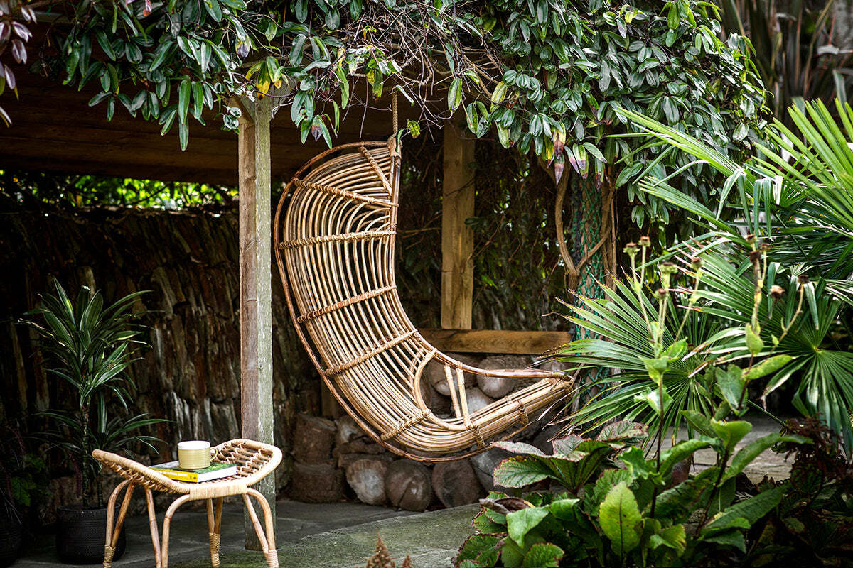Nesari Rattan Hanging Chair - Natural - Image 6