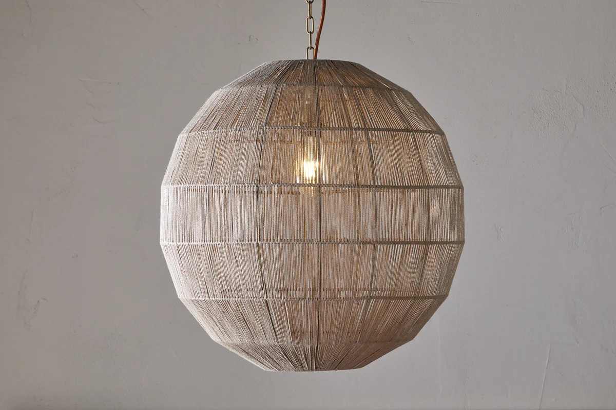 Nilaveli Woven Jute Sphere Pendant - Natural - Image 3