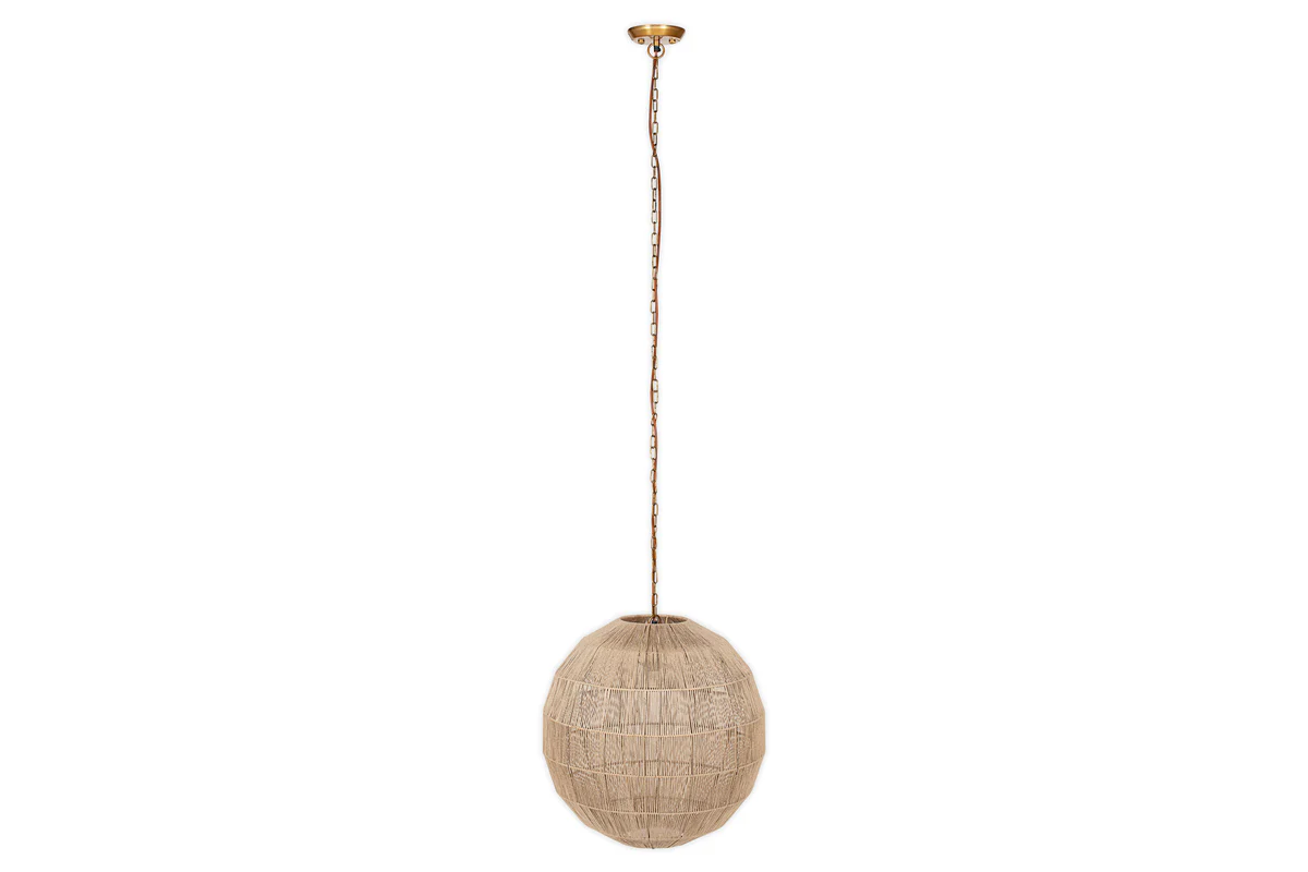 Nilaveli Woven Jute Sphere Pendant - Natural - Image 7