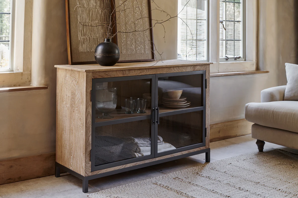 Nirvi Mango Wood & Iron Sideboard - Black - Image 3