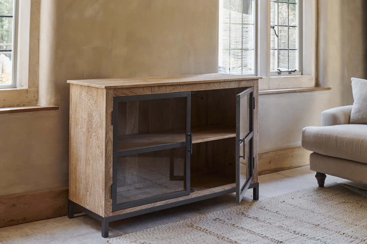 Nirvi Mango Wood & Iron Sideboard - Black - Image 4