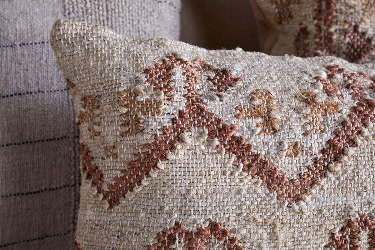 Nuvali Cotton & Jute Cushion Cover - Rust - Image 4