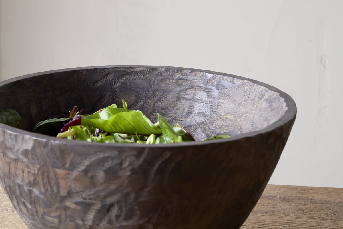Nyati Wooden Serving Bowl - Dark Brown - Large - Image 7