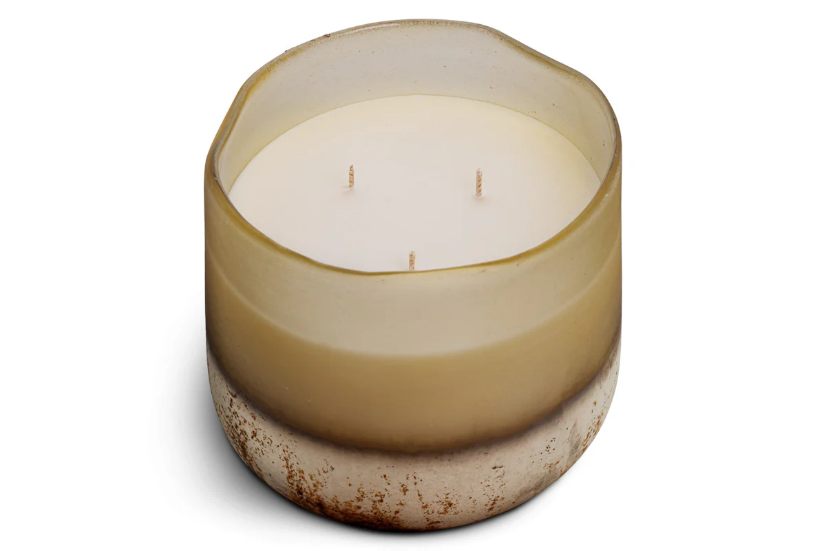 Oakmoss & Rose 3 Wick Scented Candle - Yellow - Image 7