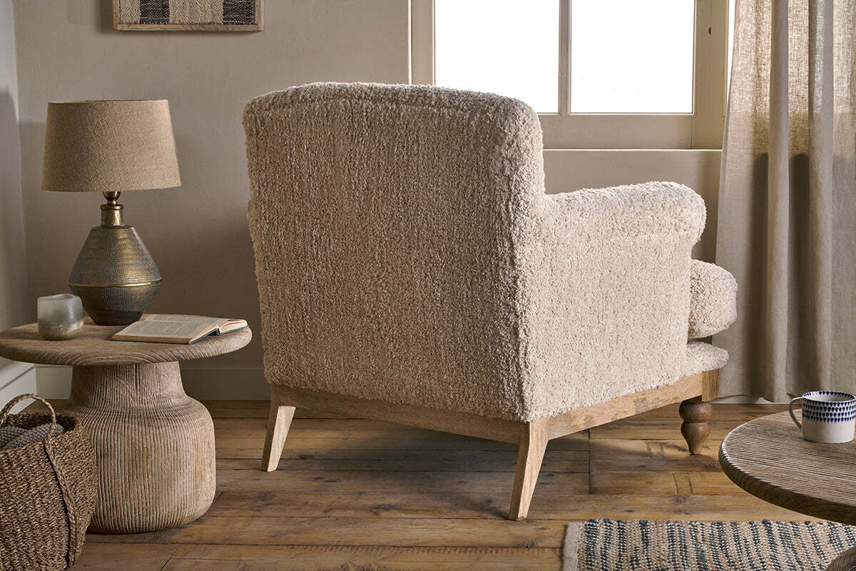 Otas Teddy Cotton Armchair - Off White - Image 4