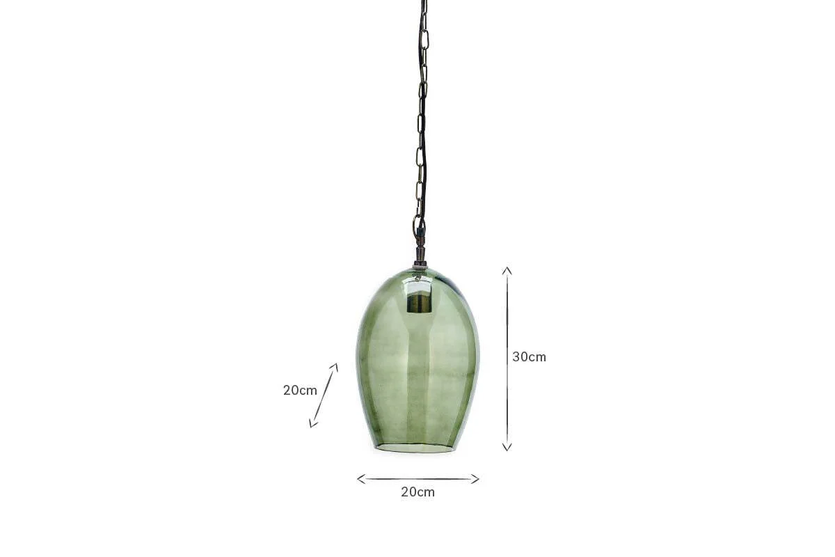 Otoro Recycled Glass Pendant - Green - Small Oval - Image 4