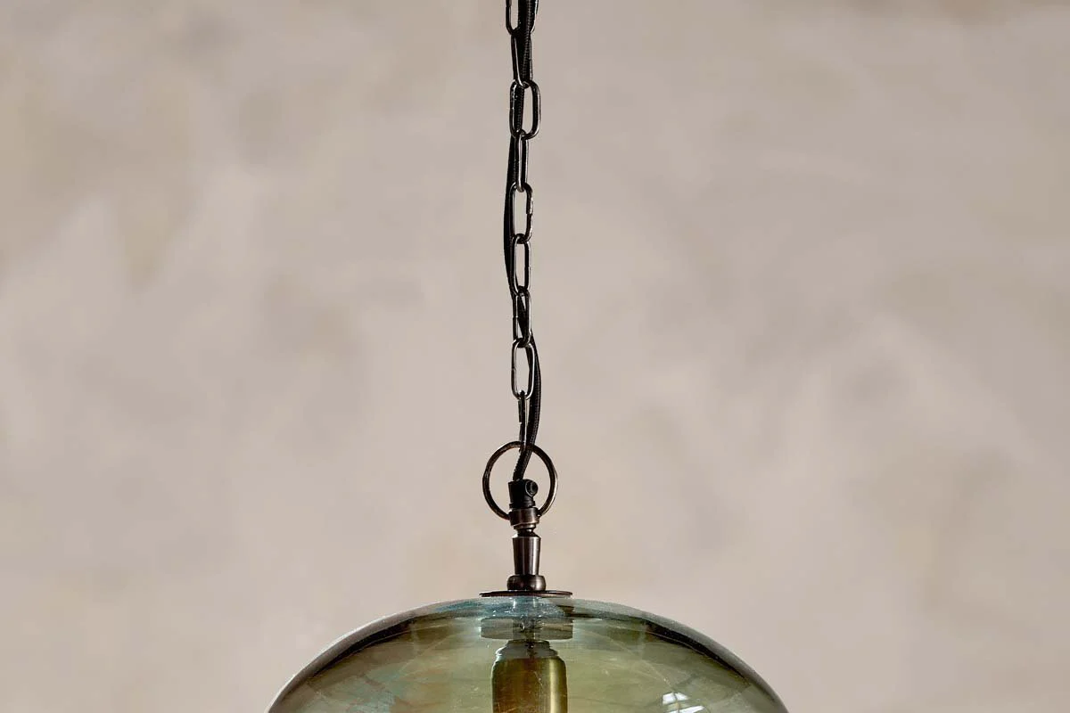 Otoro Recycled Glass Pendant - Green - Small Round - Image 2