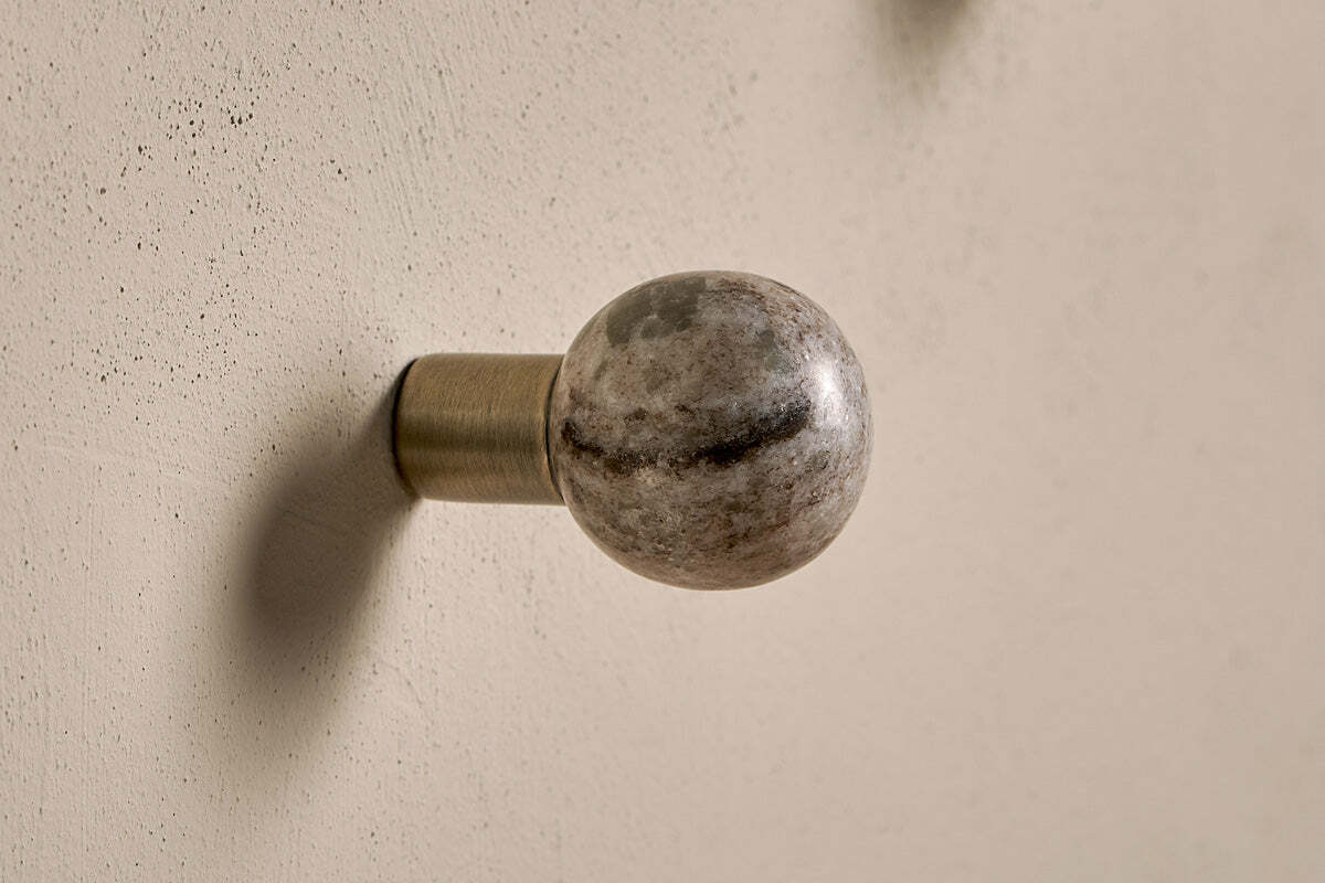 Paladi Marble & Iron Round Hook - Grey - Image 3