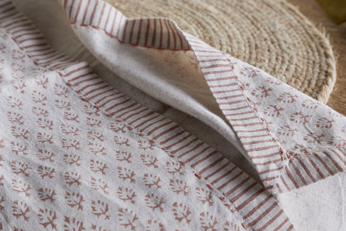 Peplu Block Print Napkin - Terracotta - (Set of 4) - Image 3
