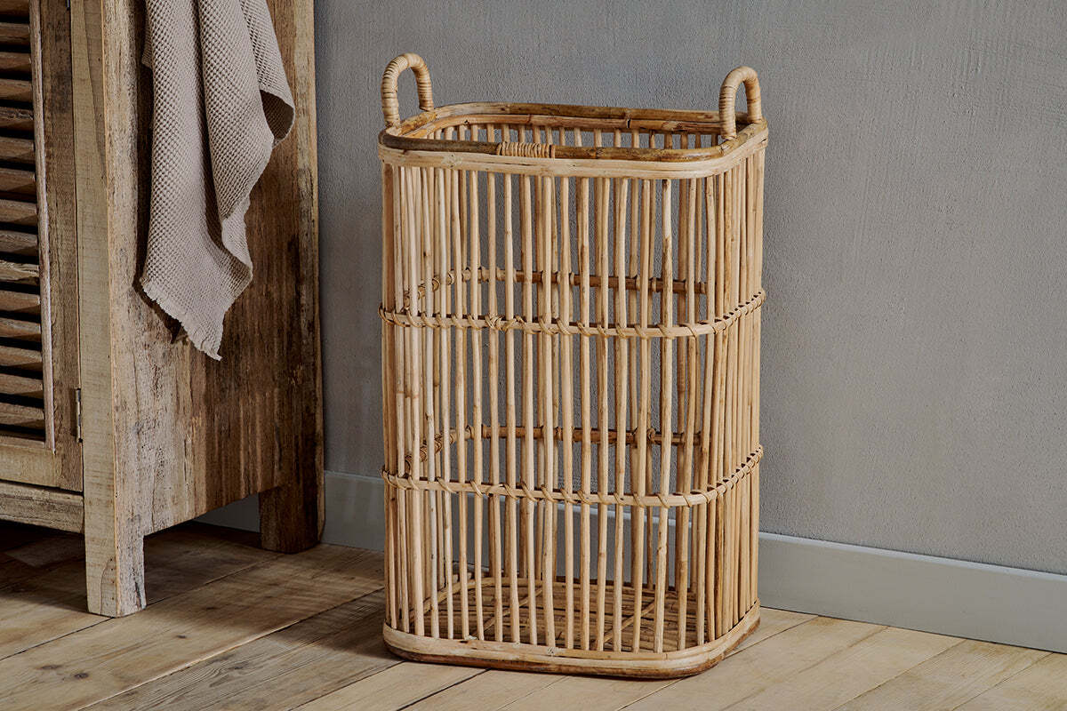 Rammi Rattan Tall Laundry Basket - Natural - Image 2