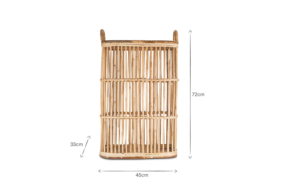 Rammi Rattan Tall Laundry Basket - Natural - Image 4