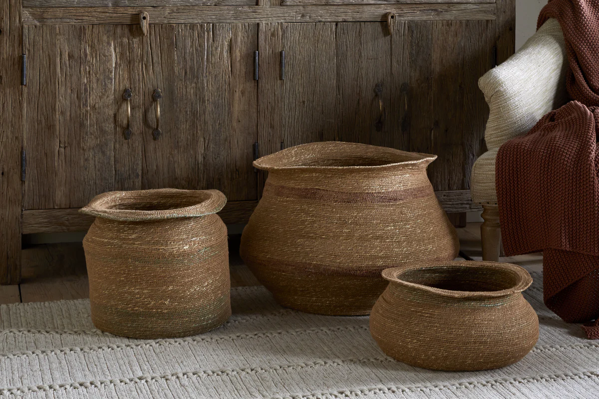 Rana Short Basket - Natural & Moss - Image 5