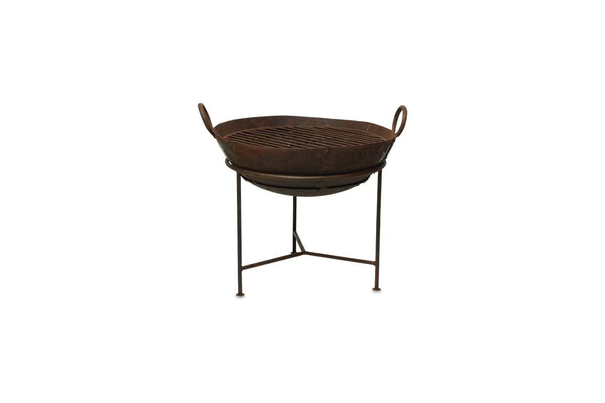 Reclaimed Iron Kadai With Grill - Small - Image 6