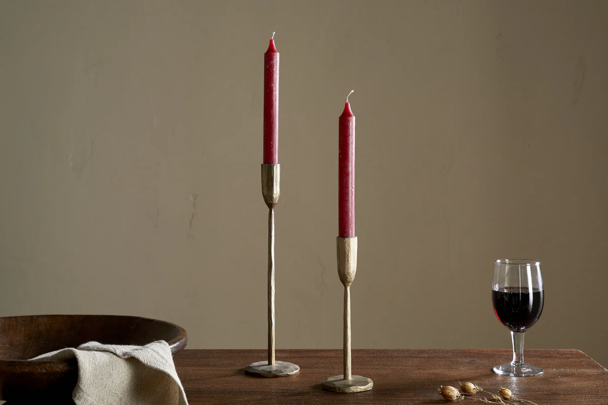 Rustic Soy Blend Dinner Candle - Dark Cherry (Set of 2) - Image 2