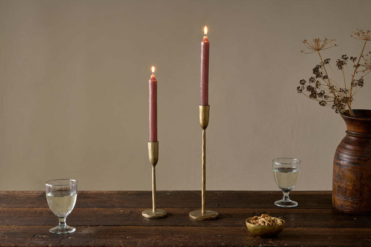 Rustic Soy Blend Dinner Candles - Rust (Set of 2) - Image 3